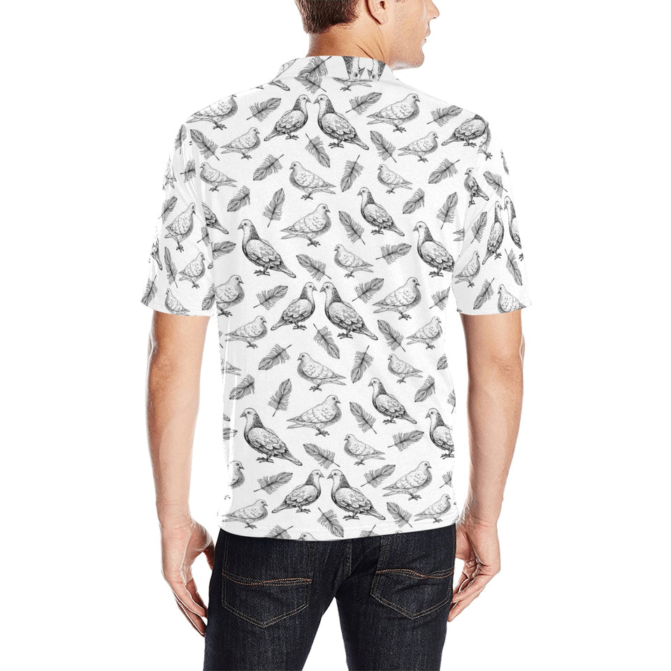 Pigeon Pattern Print Design 05 Men's All Over Print Polo Shirt