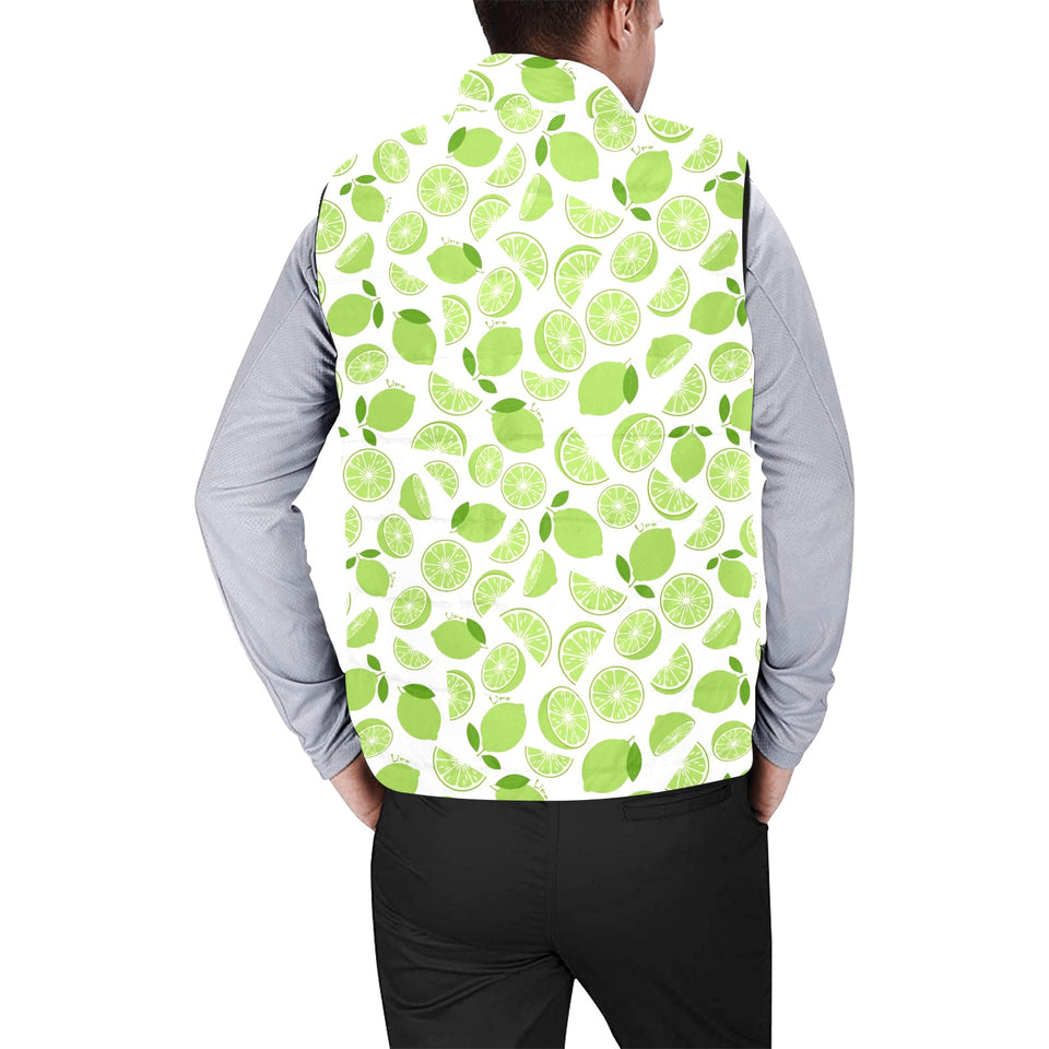 Lime design pattern Men's Padded Vest