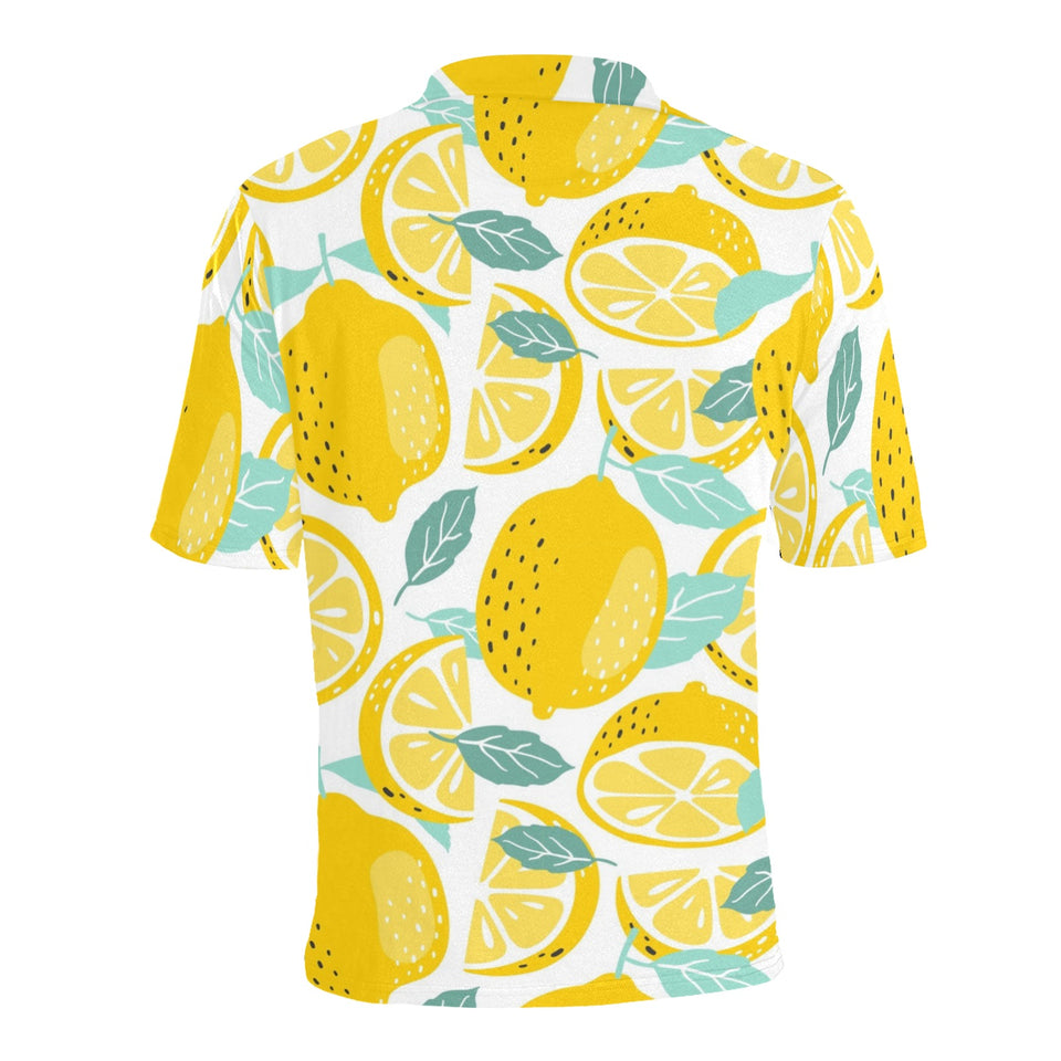 lemon design pattern Men's All Over Print Polo Shirt