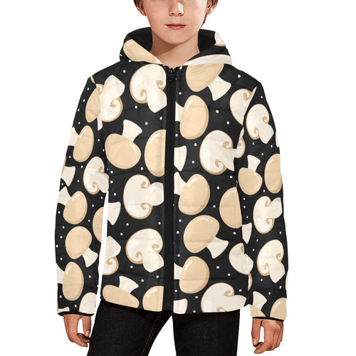 Champignon mushroom pattern Kids' Boys' Girls' Padded Hooded Jacket