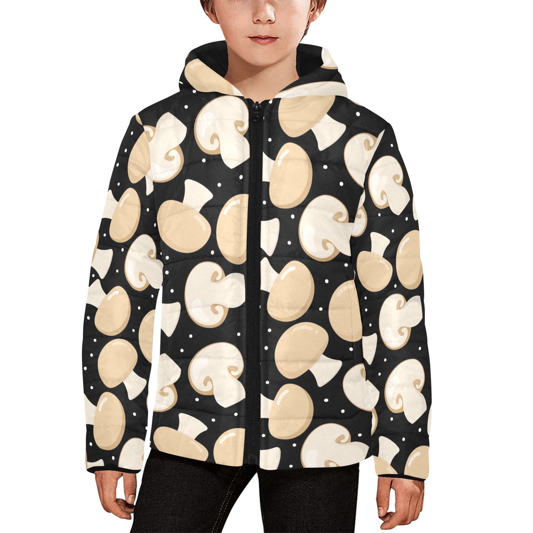 Champignon mushroom pattern Kids' Boys' Girls' Padded Hooded Jacket
