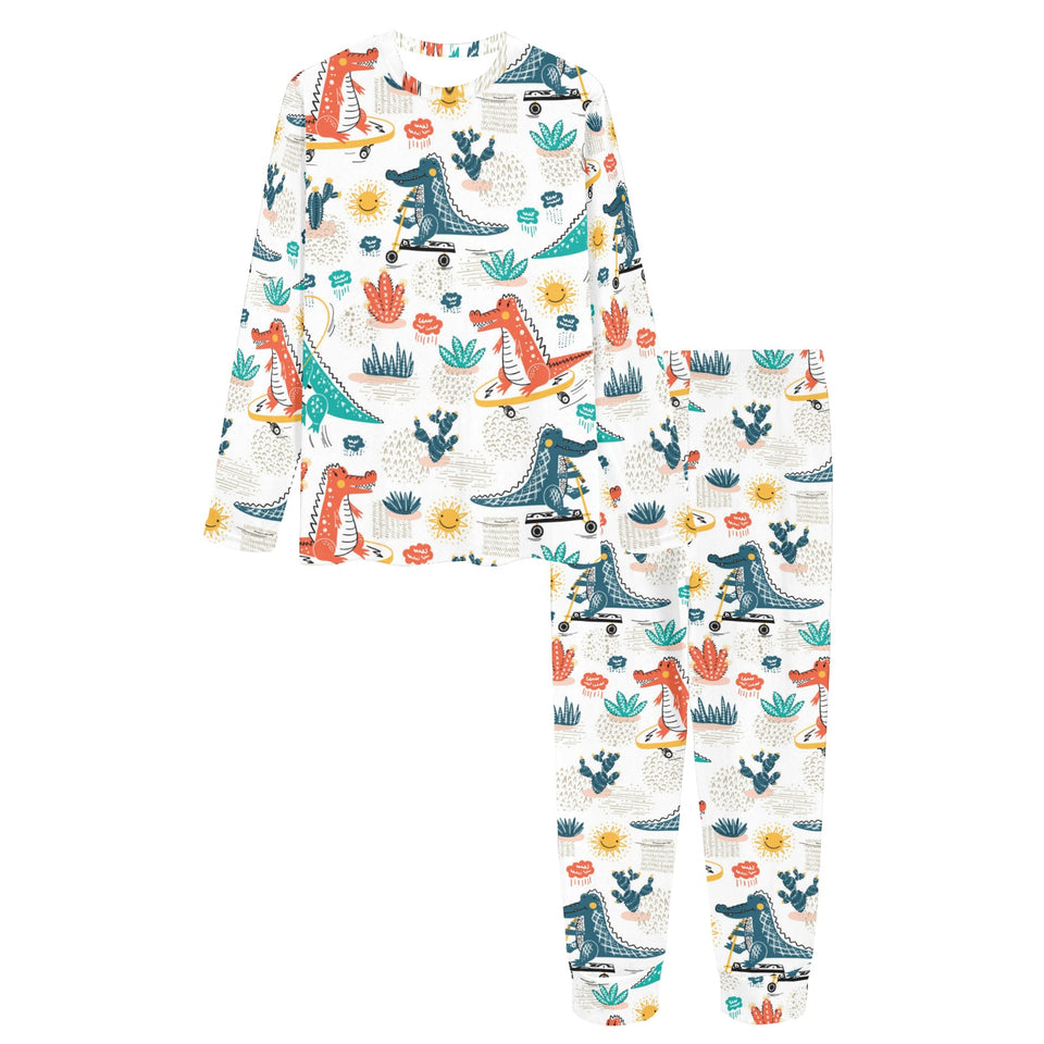 Cute Crocodile Pattern Women's All Over Print Pajama Set