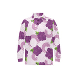 Cute Grape pattern Men's Long Sleeve Polo Shirt