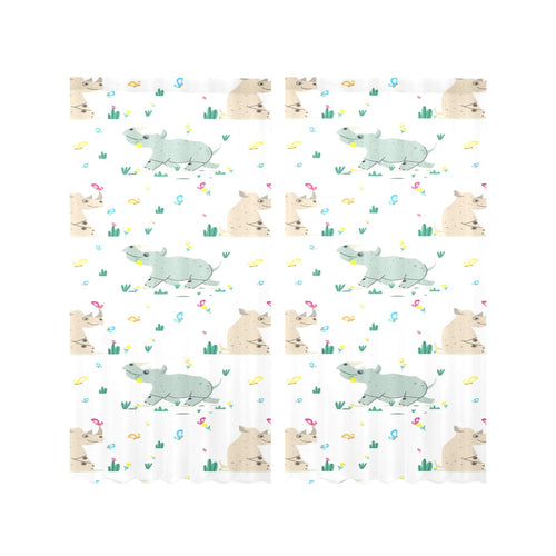 Cute Rhino pattern Gauze Curtain