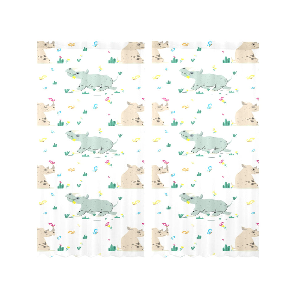 Cute Rhino pattern Gauze Curtain