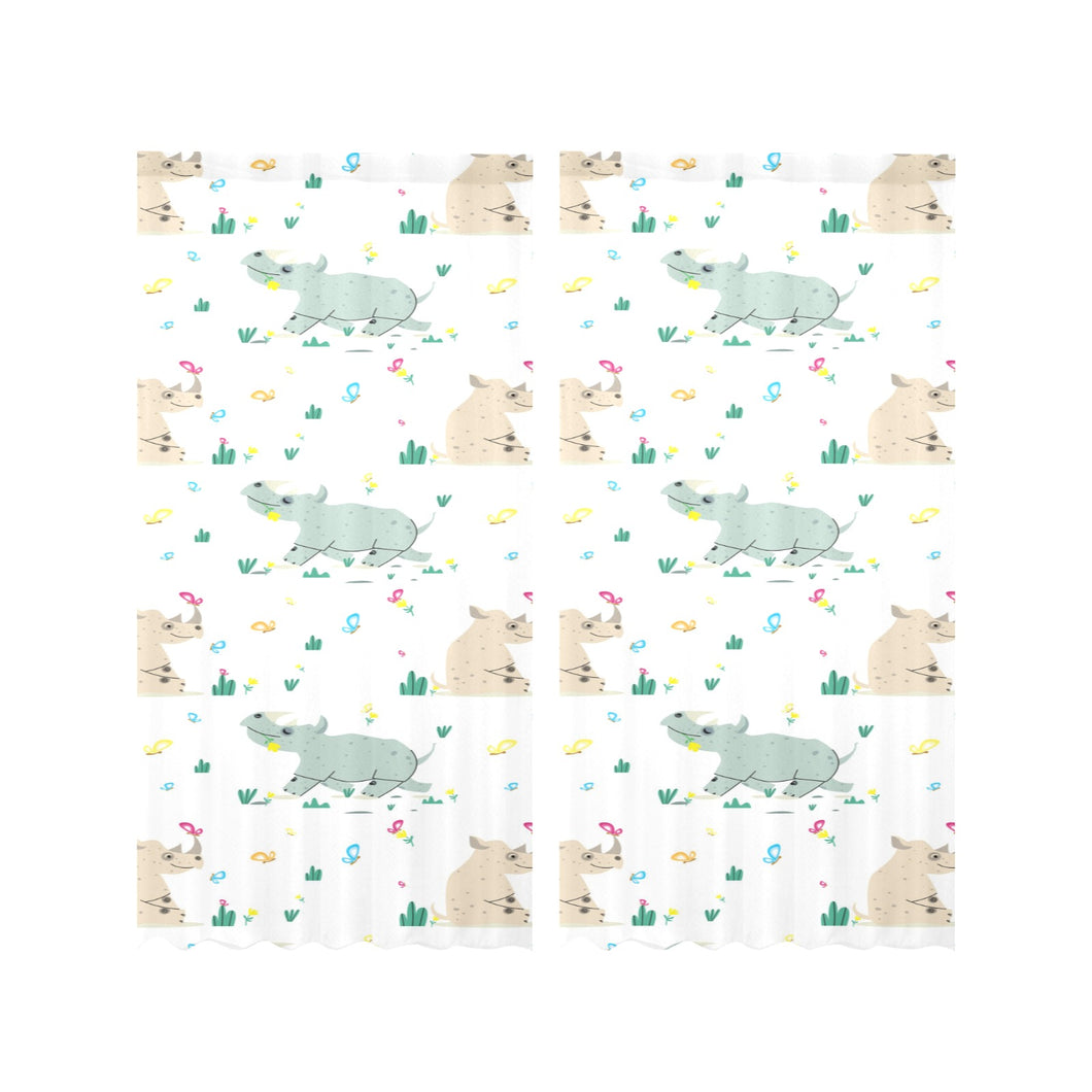 Cute Rhino pattern Gauze Curtain