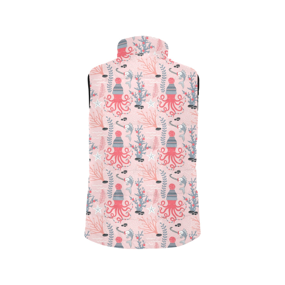 Octopus winter hat garland Fish candy Seaweed Cora Men's Padded Vest