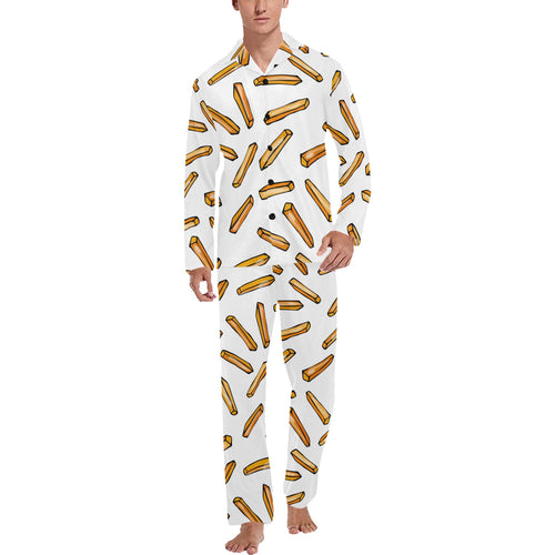 French fries potato pattern Men's Long Pajama Set