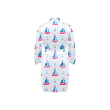 Sailboat anchor pattern Men's Long Sleeve Belted Night Robe