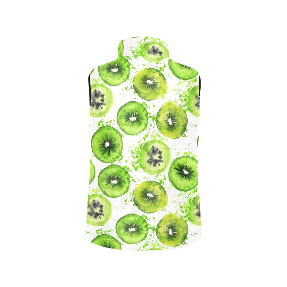 Watercolor kiwi pattern Women's Padded Vest