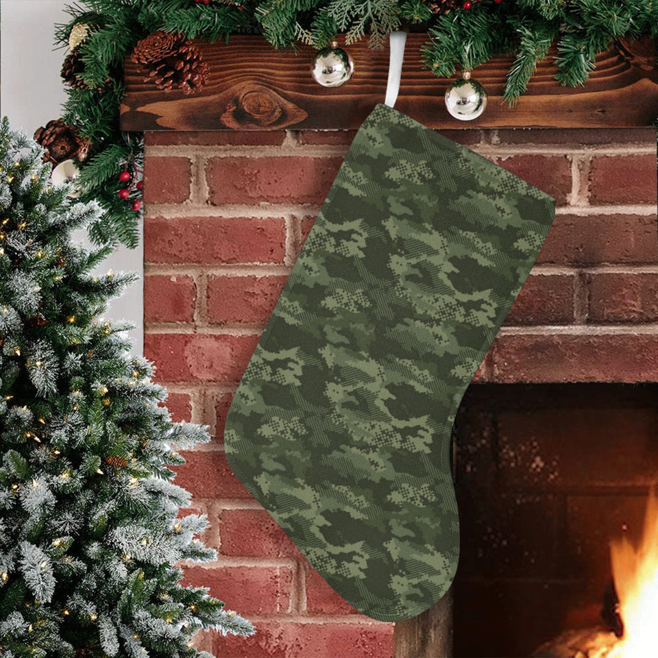 Digital Green camouflage pattern Christmas Stocking