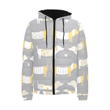 Cute dachshund dog pattern Men's Padded Hooded Jacket