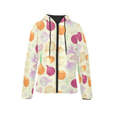 Onion garlic white red pattern Women's Padded Hooded Jacket