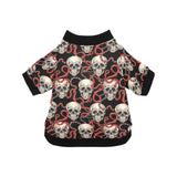 Red snake skull pattern All Over Print Pet Dog Round Neck Fuzzy Shirt