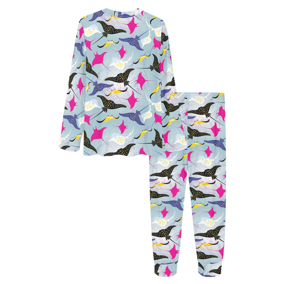 Stingray Pattern Print Design 01 Women's All Over Print Pajama Set
