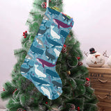 Whale design pattern Christmas Stocking