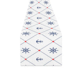 Anchor rudder nautical design pattern Table Runner