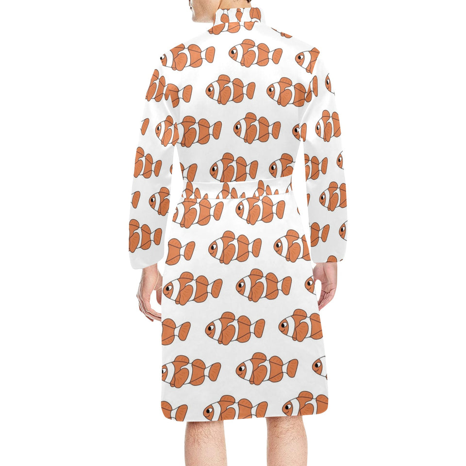 Clown Fish Pattern Print Design 05 Men's Long Sleeve Belted Night Robe