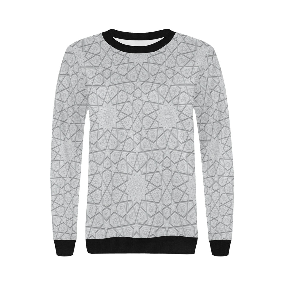 arabic star pattern Women's Crew Neck Sweatshirt