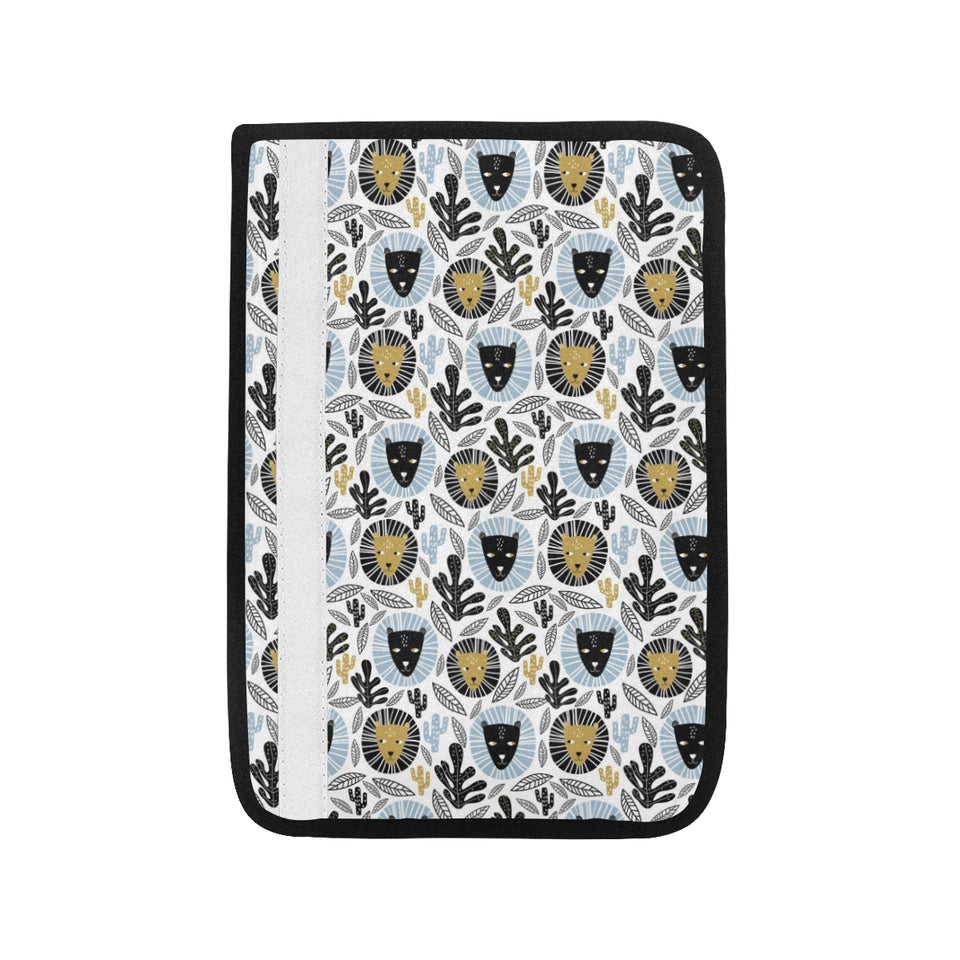Lion Pattern Print Design 05 Car Seat Belt Cover