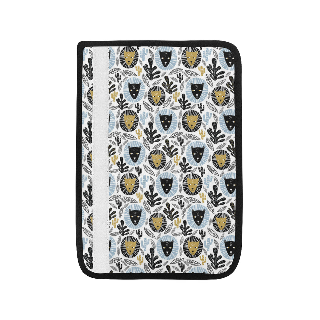 Lion Pattern Print Design 05 Car Seat Belt Cover