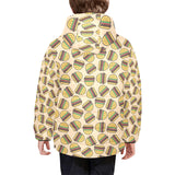 Hamburger Pattern Print Design 01 Kids' Boys' Girls' Padded Hooded Jacket