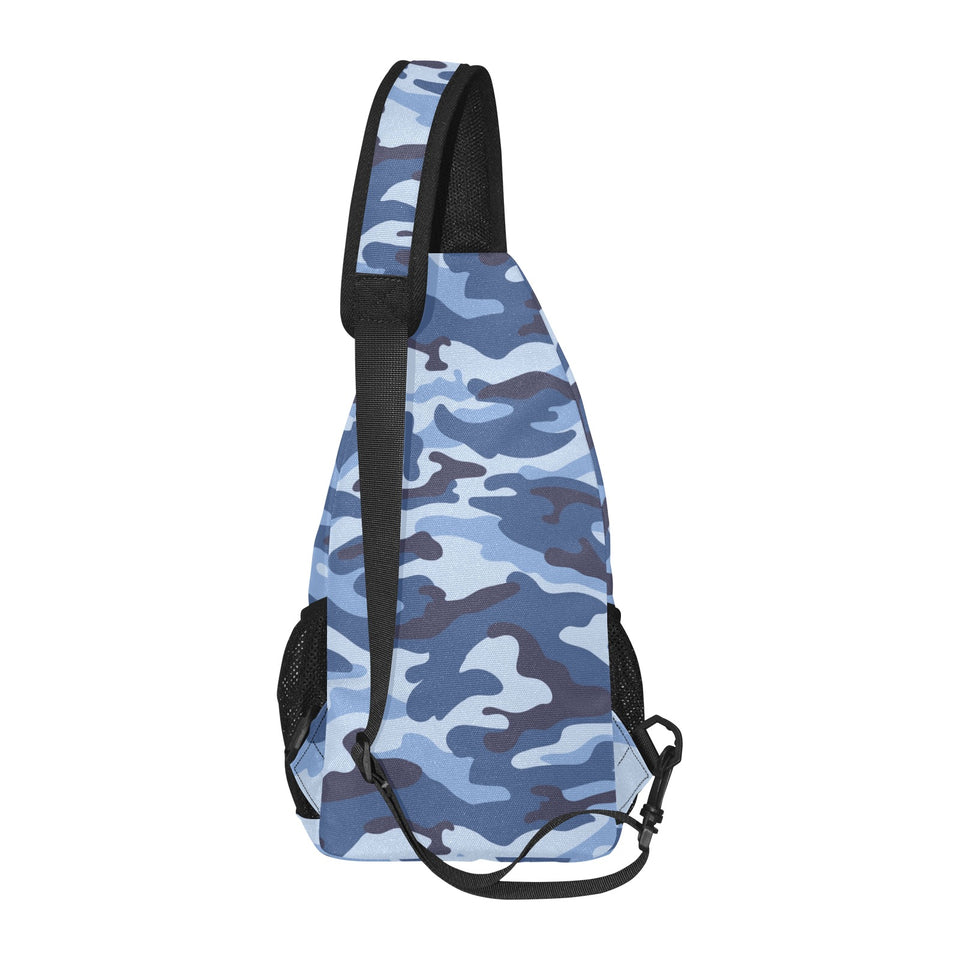 Blue camouflage pattern All Over Print Chest Bag