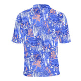 white bengal tigers pattern Men's All Over Print Polo Shirt