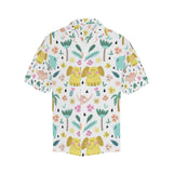 Cute elephants palm tree flower butterfly pattern Men's All Over Print Hawaiian Shirt