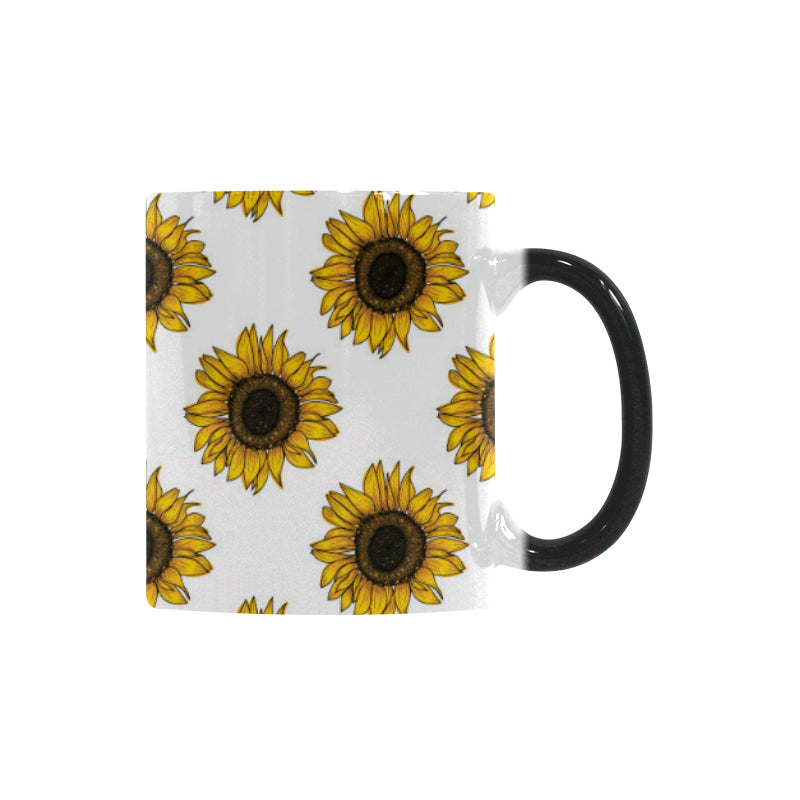 sunflowers design pattern Morphing Mug Heat Changing Mug
