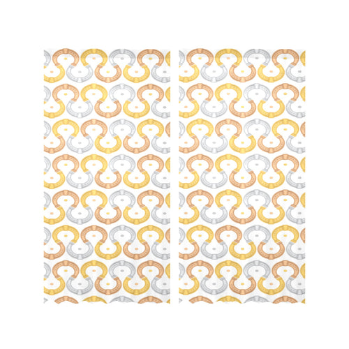 Horseshoes Pattern Print Design 03 Gauze Curtain