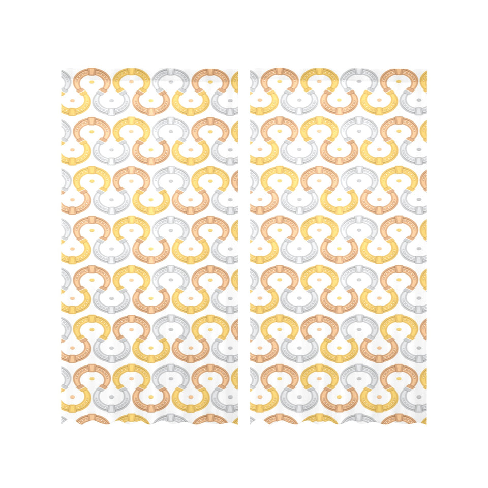 Horseshoes Pattern Print Design 03 Gauze Curtain