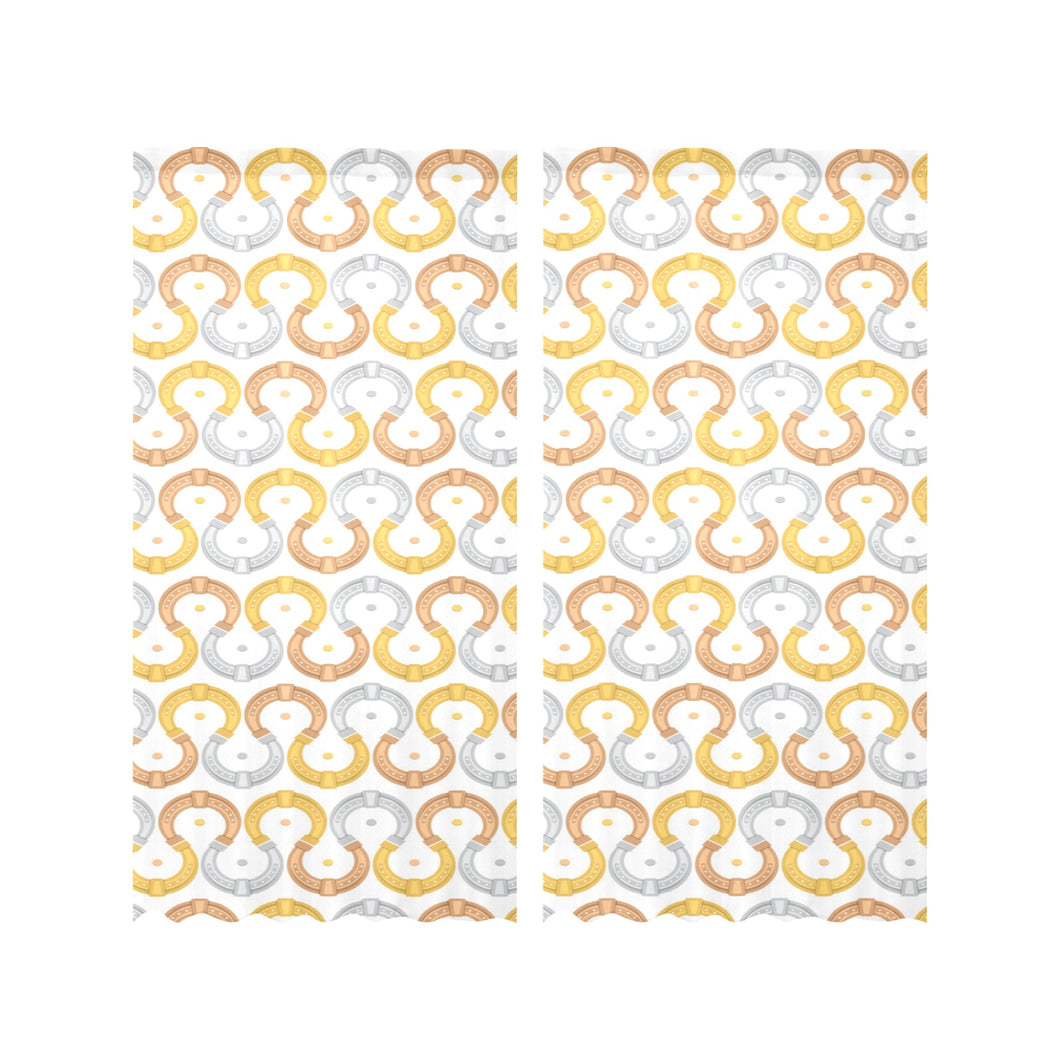 Horseshoes Pattern Print Design 03 Gauze Curtain