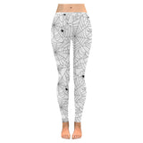 Spider web cobweb pattern white background Women's Legging Fulfilled In US