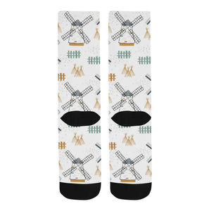 windmill pattern Crew Socks