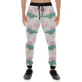 Pink lotus waterlily leaves pattern Unisex Casual Sweatpants