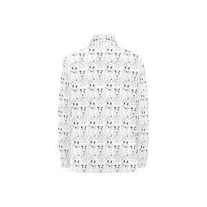 Bull Terrier Pattern Print Design 02 Women's Long Sleeve Polo Shirt