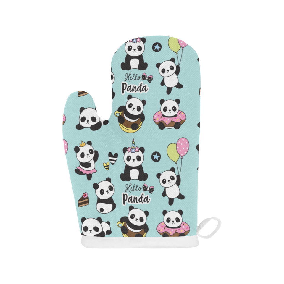 Cute baby panda pattern Heat Resistant Oven Mitts