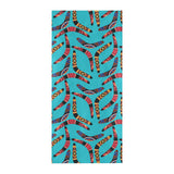 Boomerang Australian aboriginal ornament blue back Beach Towel