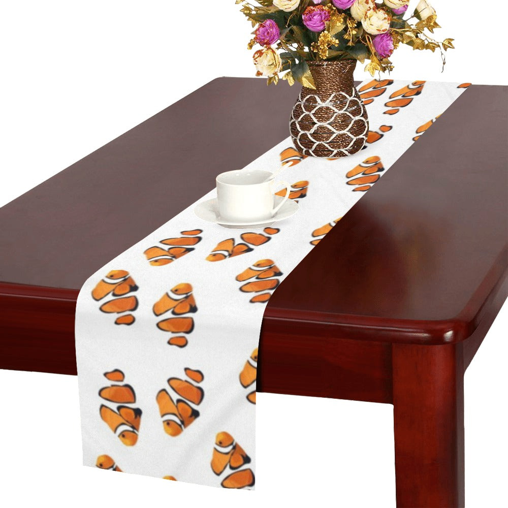 Clown Fish Pattern Print Design 03 Table Runner