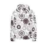 Classic vintage clock pattern Kids' Boys' Girls' Padded Hooded Jacket