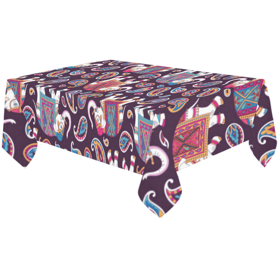 Elephant indian style ornament pattern Tablecloth
