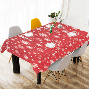 Snowflake pattern red background Tablecloth