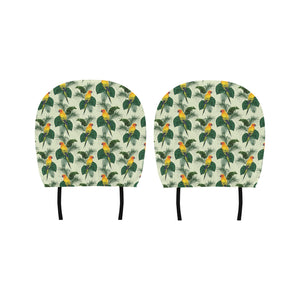 Beautiful parrot palm leaves pattern Car Headrest Cover