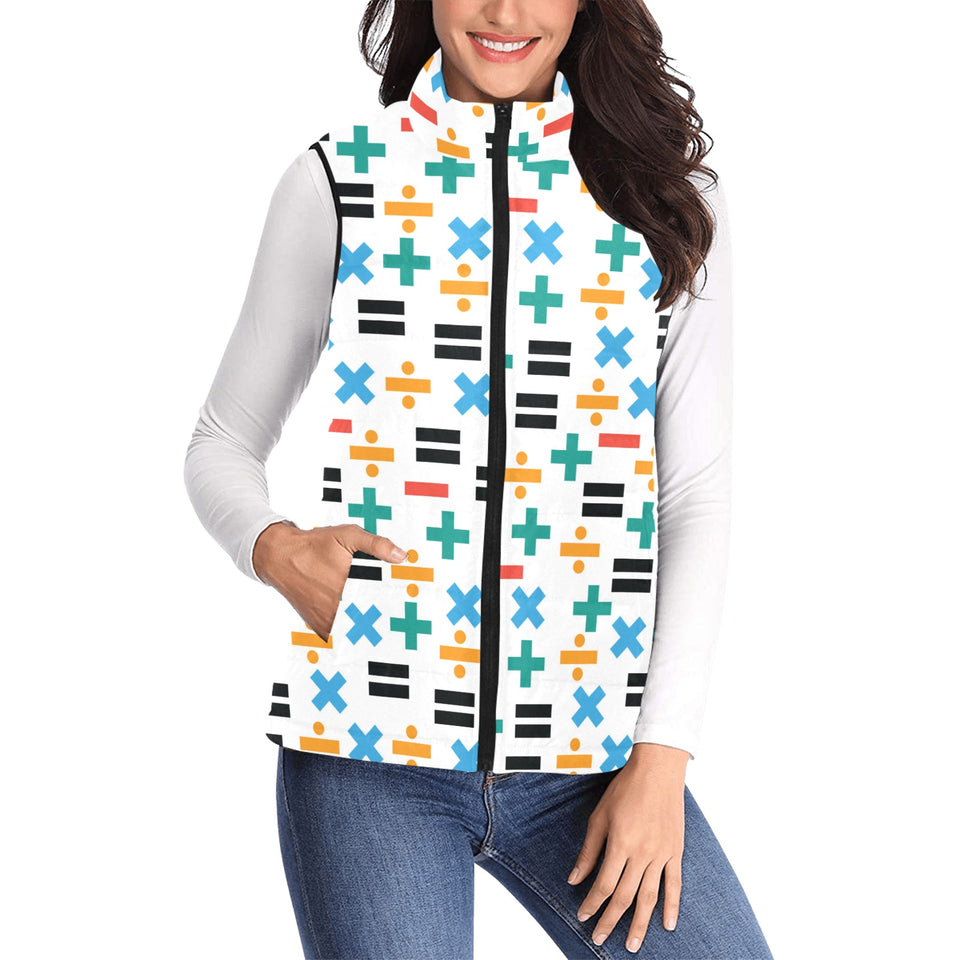 Math Pattern Print Design 05 Women's Padded Vest