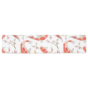 Watercolor Koi Fish Carp Fish pattern Table Runner