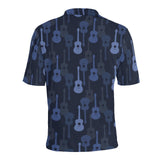 Blue Theme guitar pattern Men's All Over Print Polo Shirt