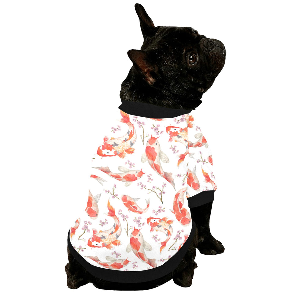 Watercolor Koi Fish Carp Fish pattern All Over Print Pet Dog Round Neck Fuzzy Shirt