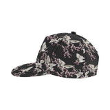 Japanese crane pink sakura pattern All Over Print Snapback Cap