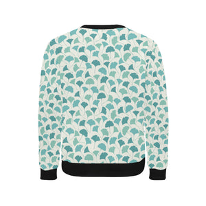 Green ginkgo leaves pattern Men's Crew Neck Sweatshirt